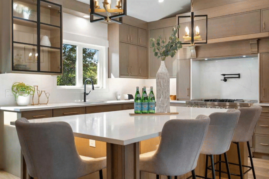Custom CNC-cut kitchen cabinets installed by Bow Wood Co. Calgary